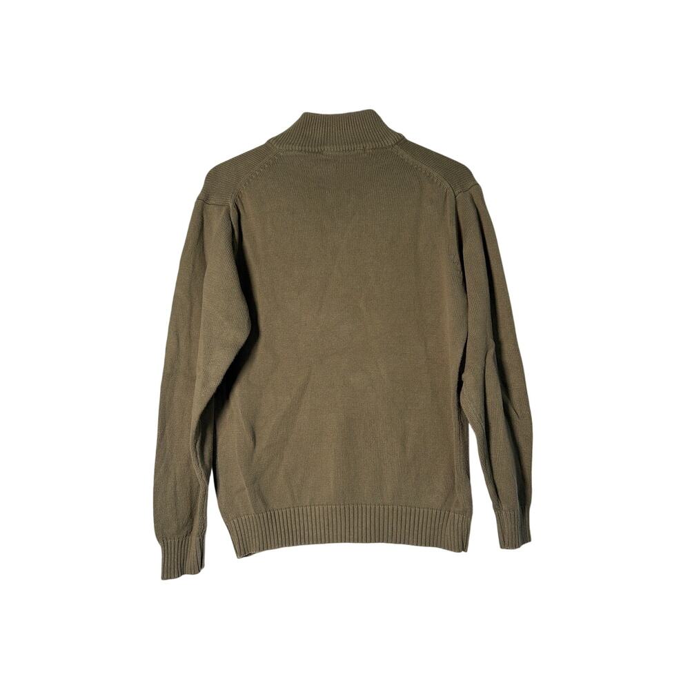 Oscar de la Renta 1/4 Zip Sweater Mens Green VTG Y2K Knit 90s Winter Casual - Picture 2 of 6